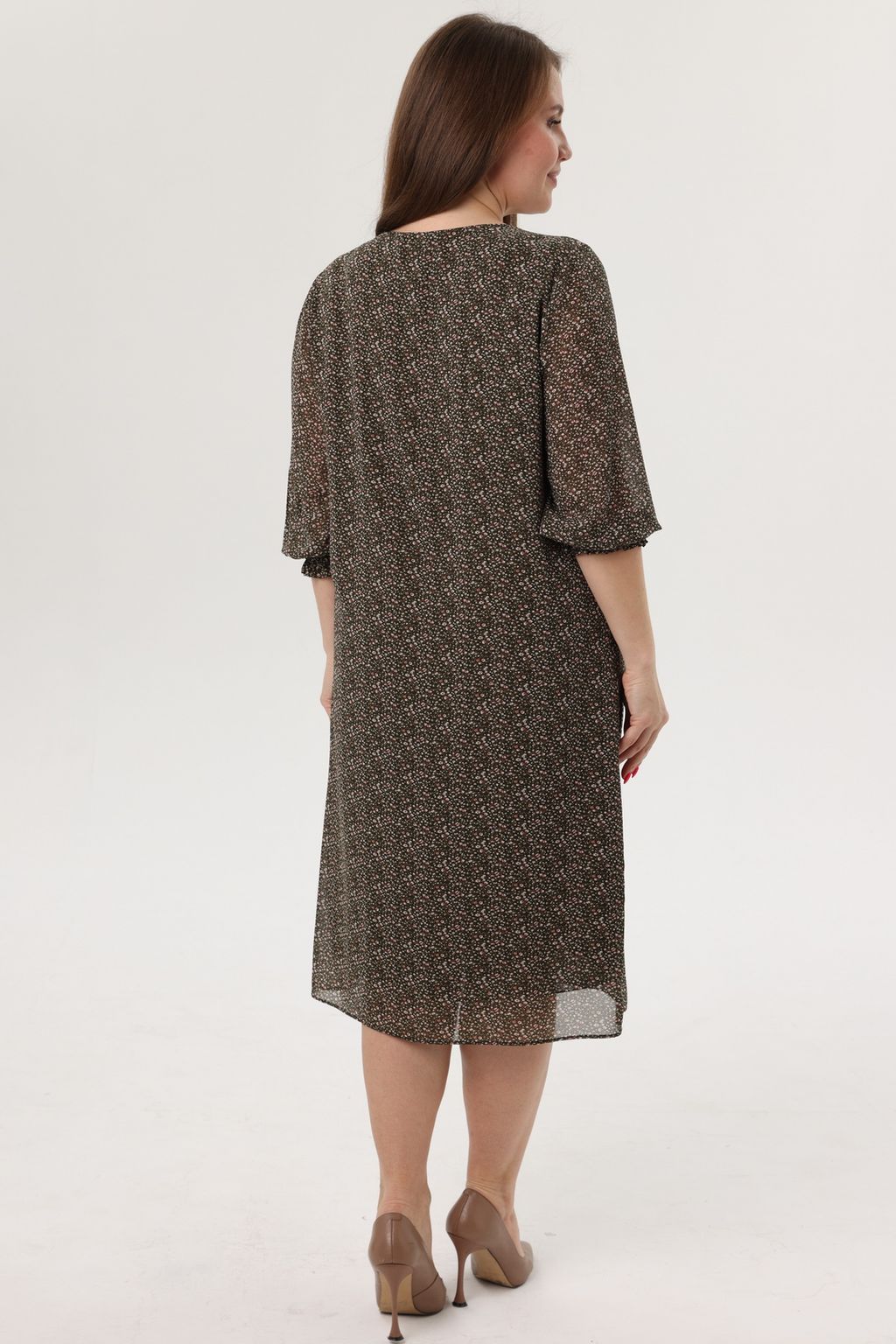 Платье женское 2122/86/Зеленый, белый