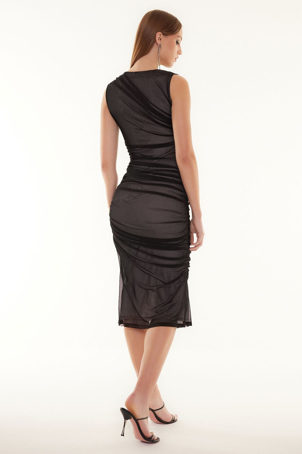 Siyah-Gri Astarl? Orme Tul Elbise TPRSS24EL00023 - Trendyolmilla фото 6