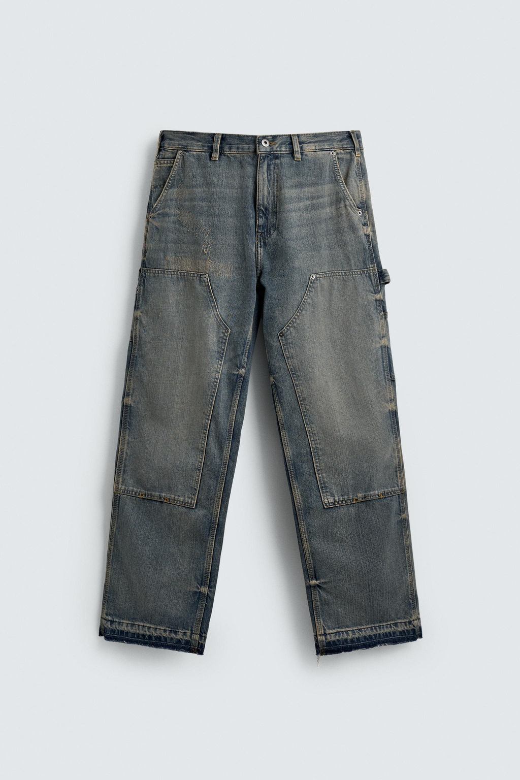 JEANS BOLSILLO CARPINTERO LAVADO / Azul / Verde - Zara фото 7