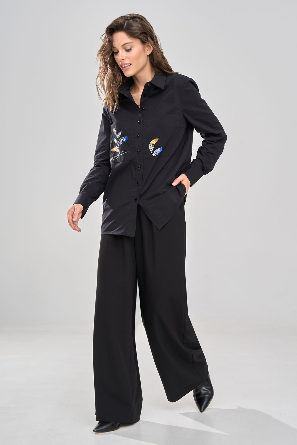 Блузка  1165/1 черный - Rinka фото 3