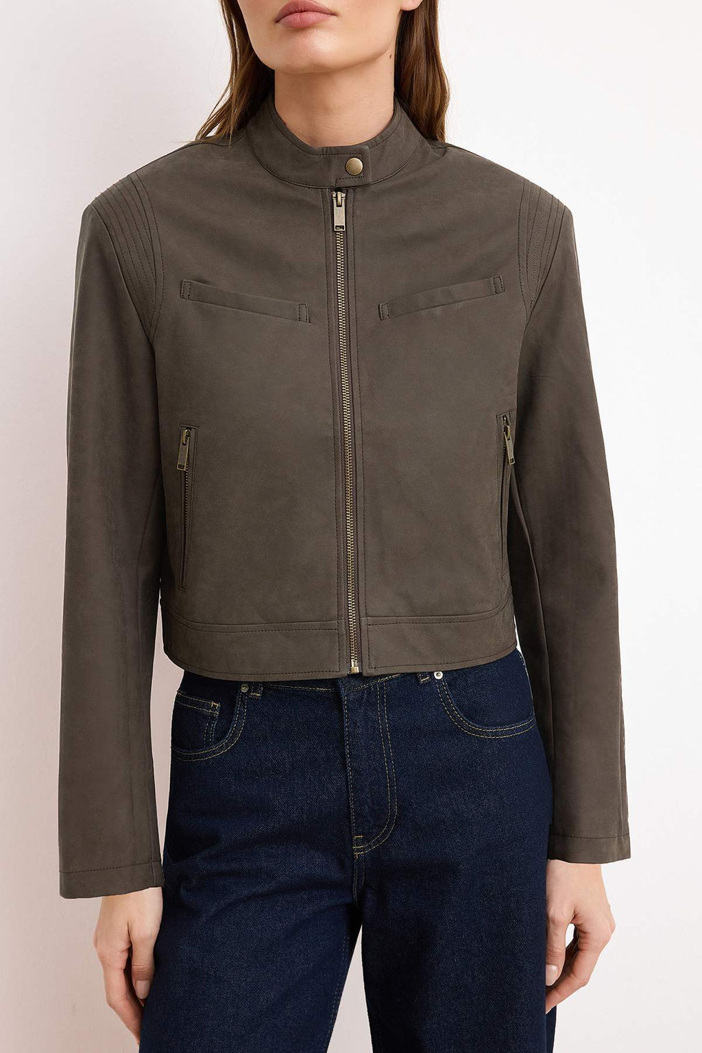 Kahverengi Fitted Kal?p Suni Deri Ince Ceket Mont TWOAW26MO00009 - Trendyolmilla фото 10