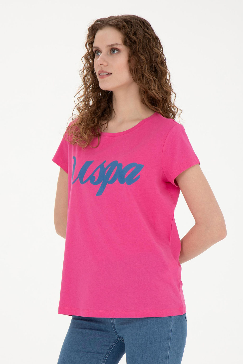 Женская футболка цвета фуксии с круглым вырезом Неожиданная скидка в корзине - U.s. polo assn фото 8