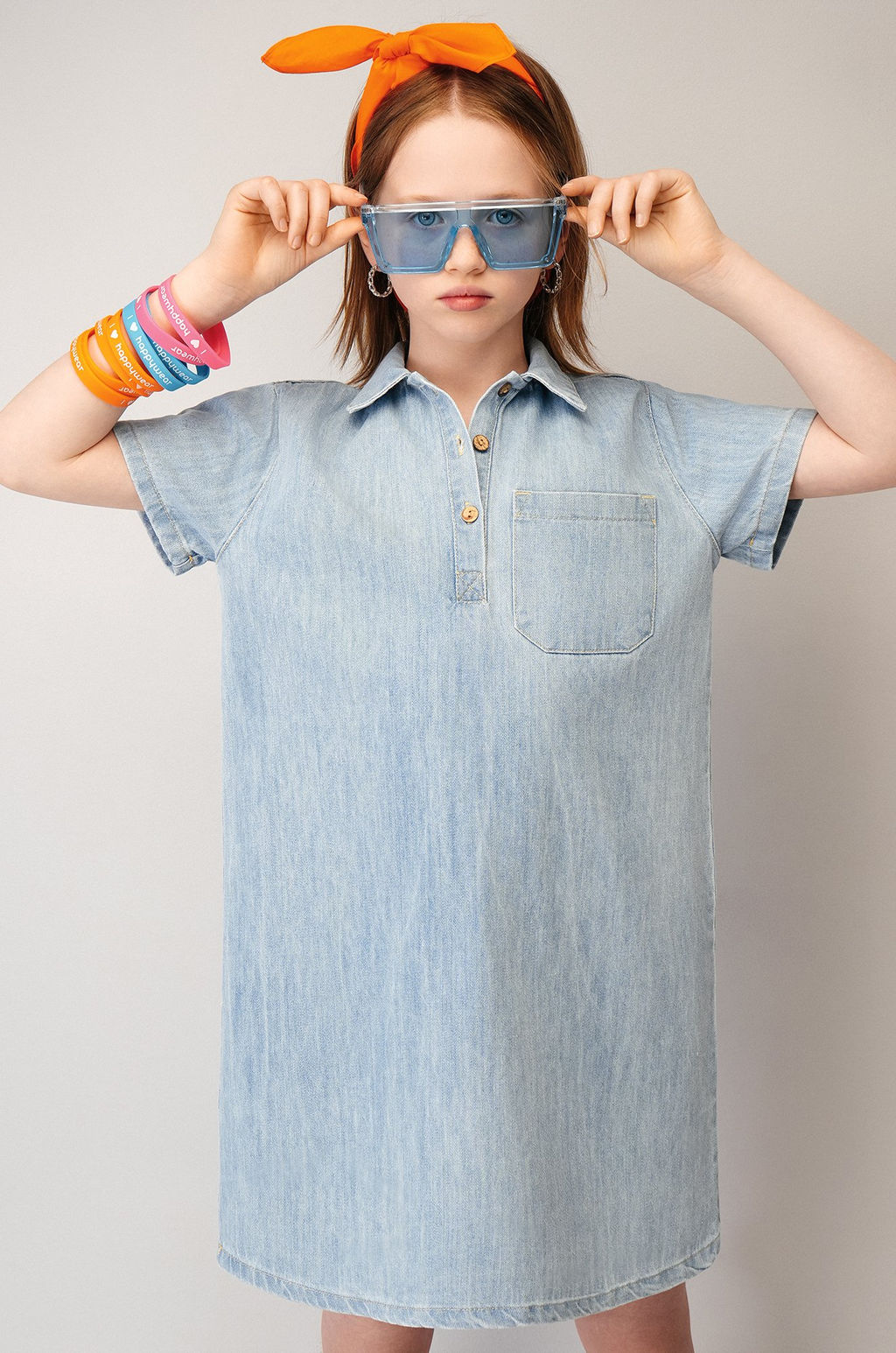 Джинсовое платье с коротким рукавом для девочки Happyfox - Happy fox фото 16