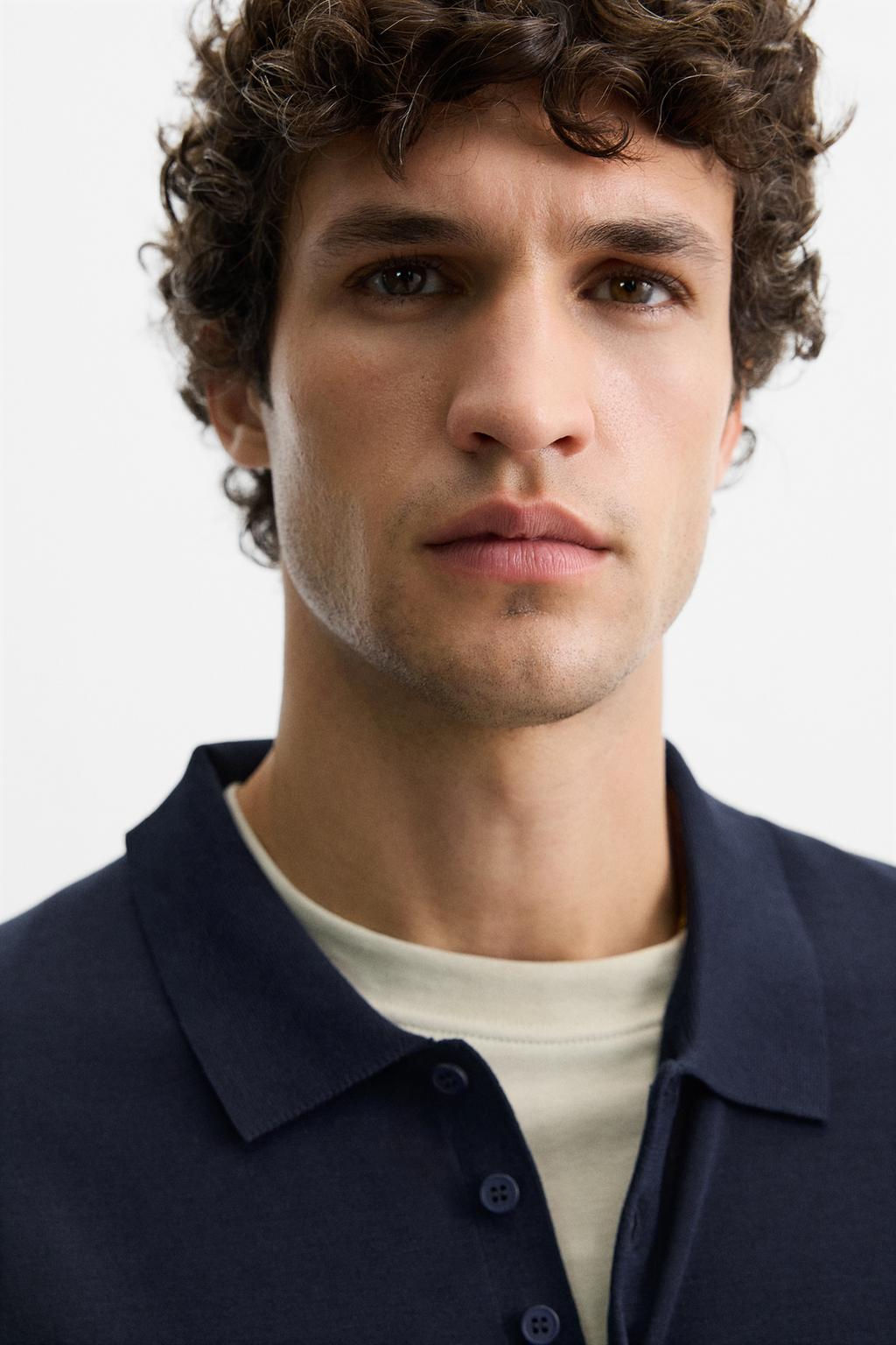 KNIT COTTON - SILK POLO SHIRT - Zara фото 8