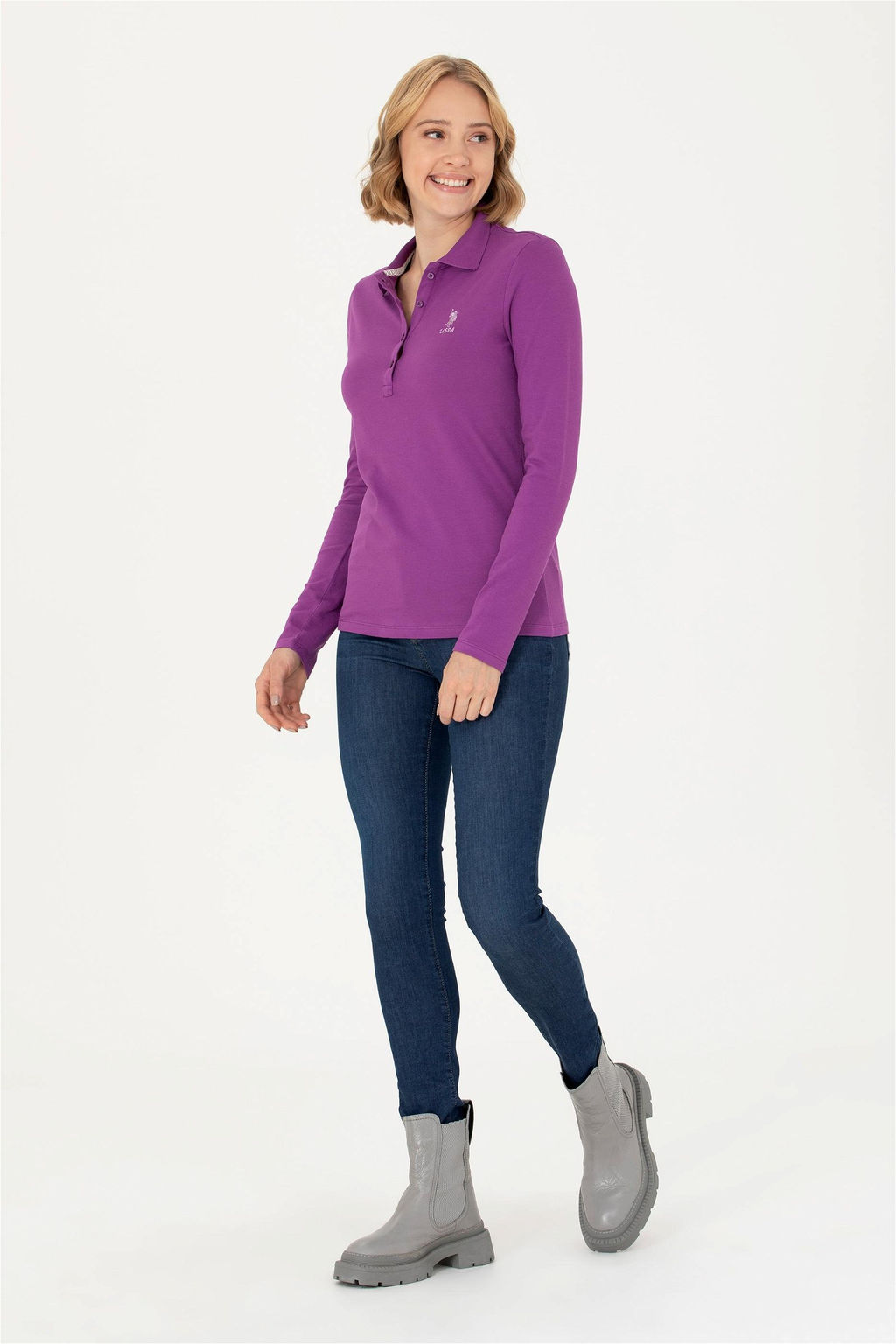 U. S. Polo Assn Женский фиолетовый базовый свитшот - U.s. polo assn фото 11