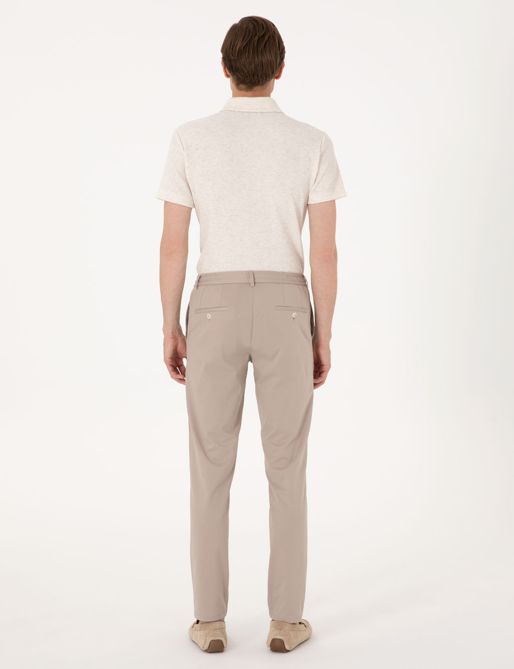Bej Ex. Slim Fit Beli Lastikli Kordonlu Klasik Jogger Pantolon