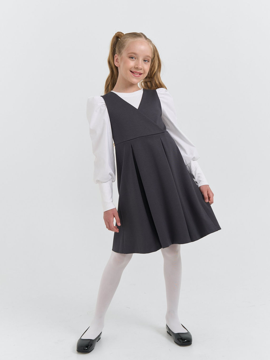 Сарафан приталенный Графит 7+ - Bungly фото 8