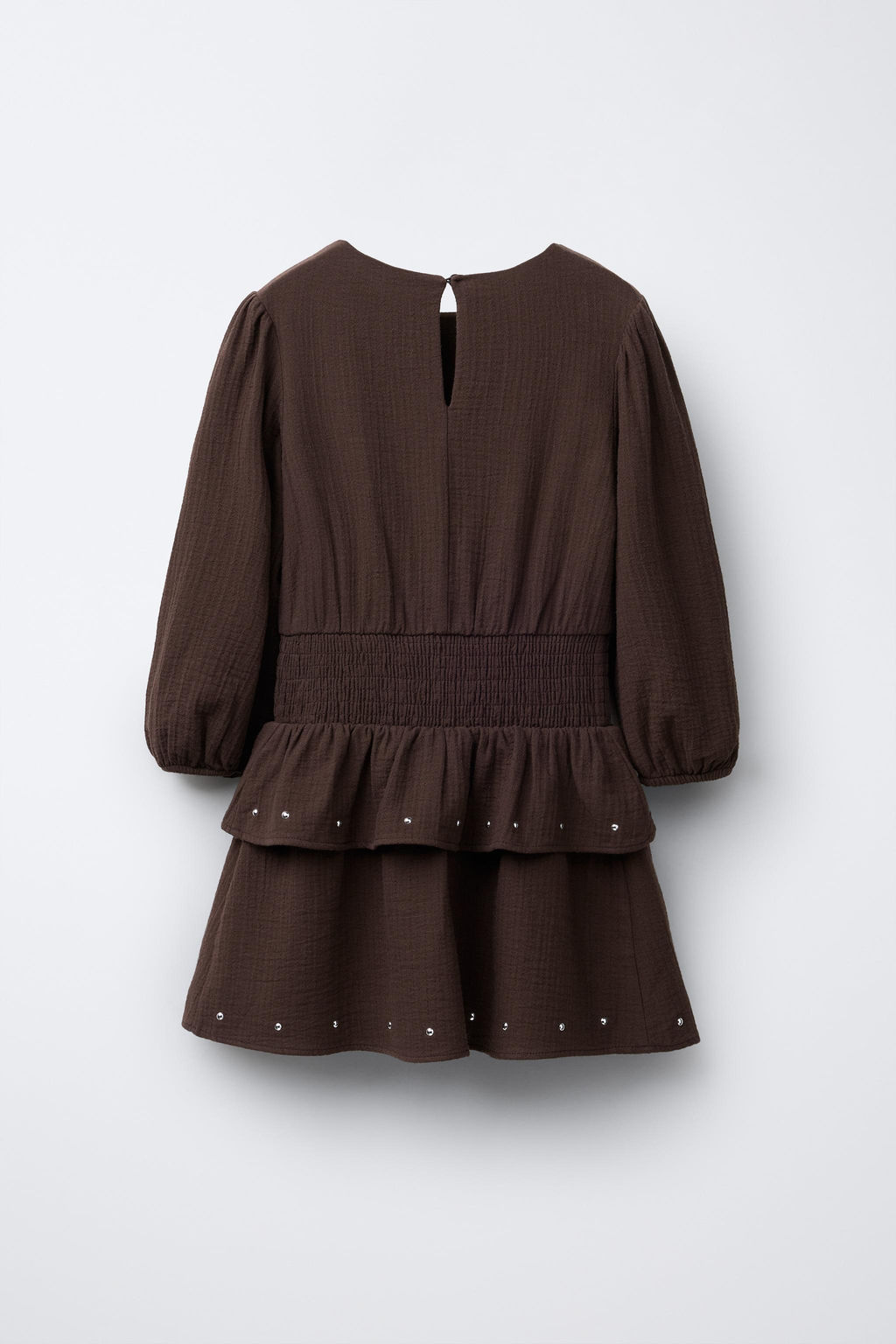 TEXTURED DRESS WITH RUFFLES AND STUDS - Zara фото 2