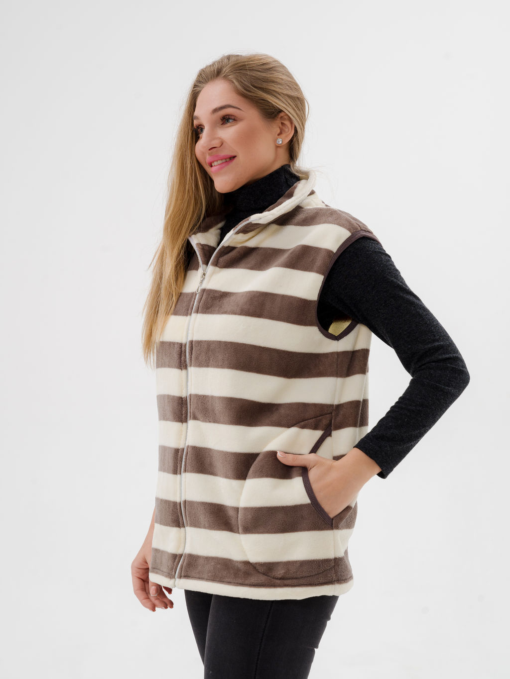 Жилет женский из ультрасофта Полоса - Амадэль фото 6