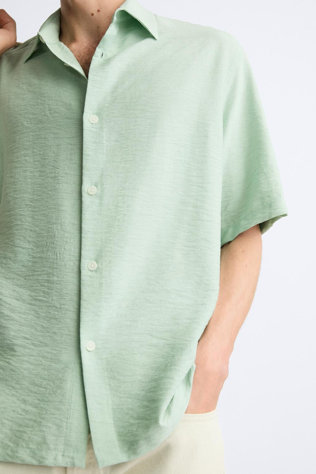 DOKULU VISKOZ KARISIMLI GOMLEK - Zara фото 16