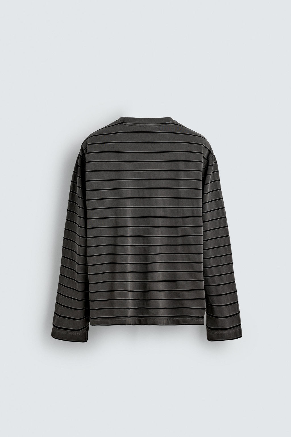 CAMISETA JACQUARD RAYAS / Gris - Zara фото 7