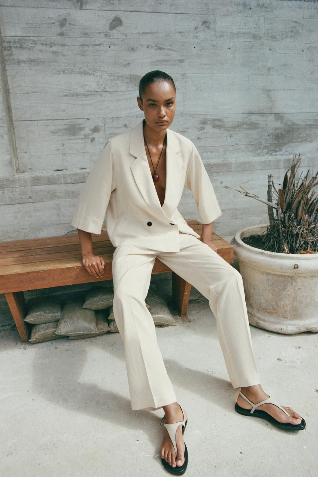 STRAIGHT-LEG TROUSERS WITH ELASTICATED WAIST - Zara фото 11