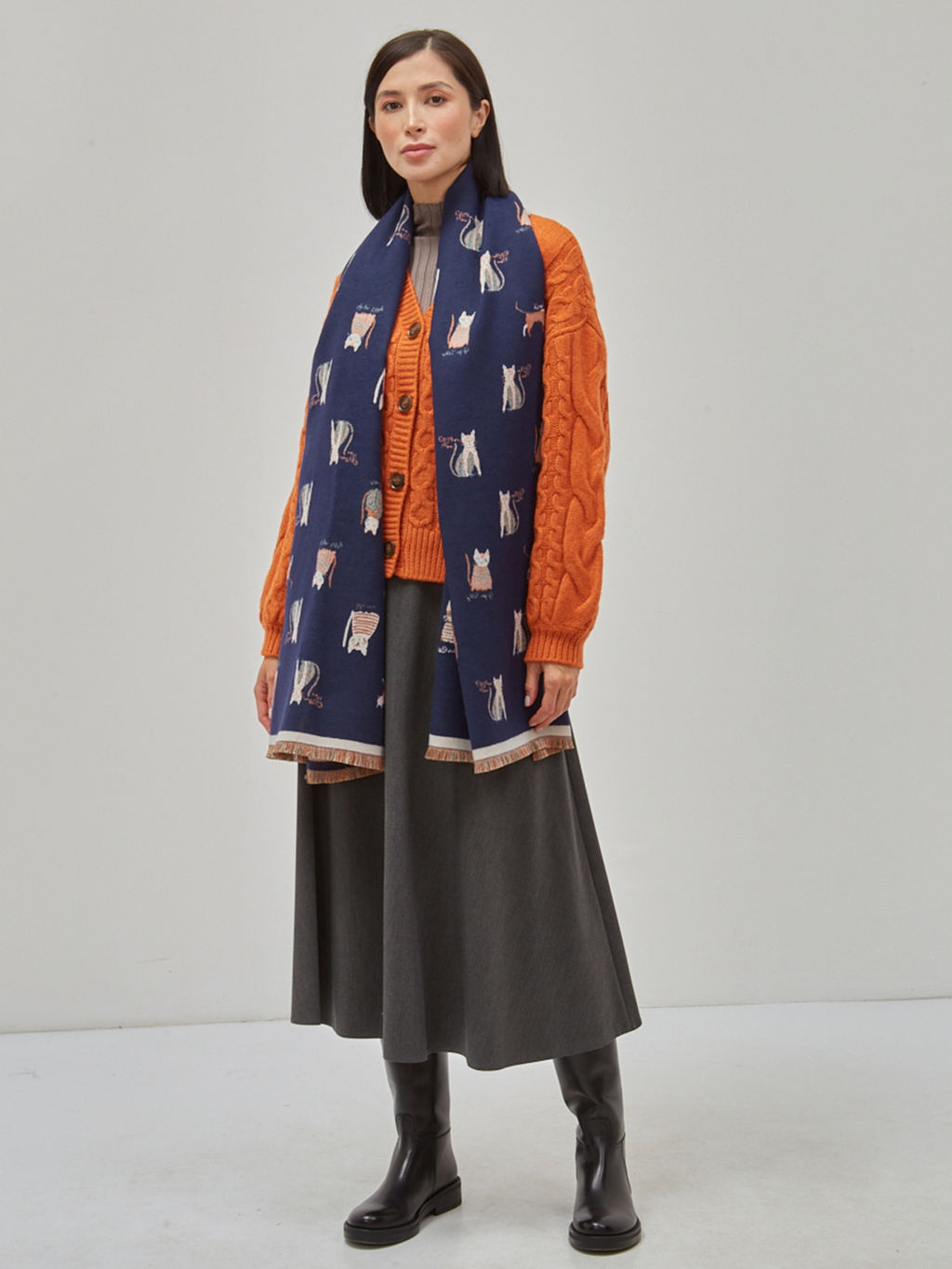 В составе шерсть ! теплый двусторонний палантин - Tantino фото 2