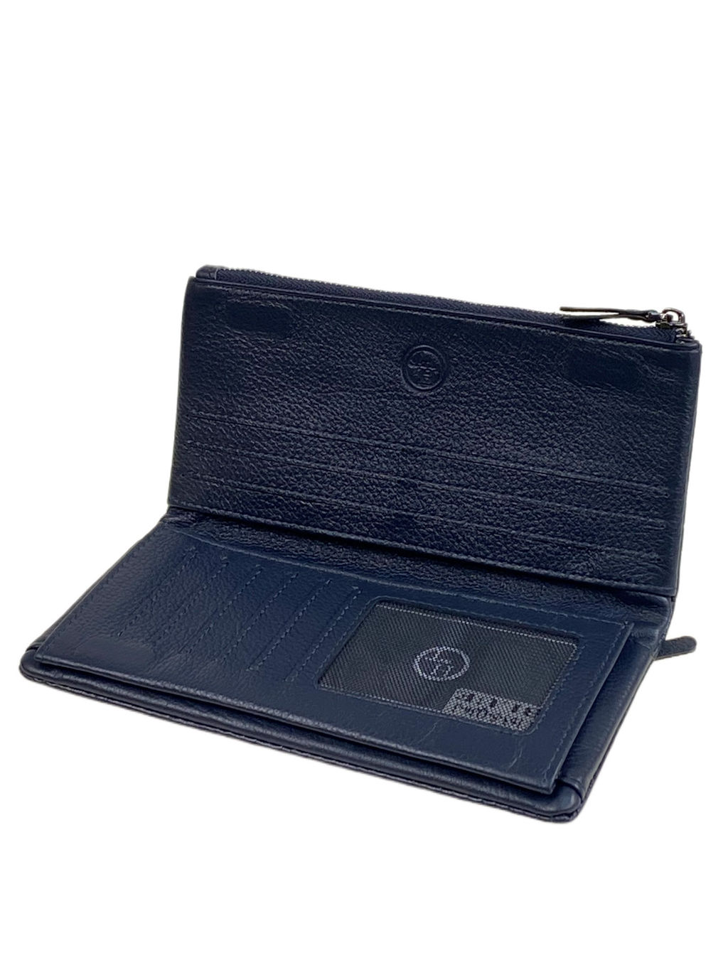 Мужское портмоне из натуральной кожи, цвет синий - Greta фото 2