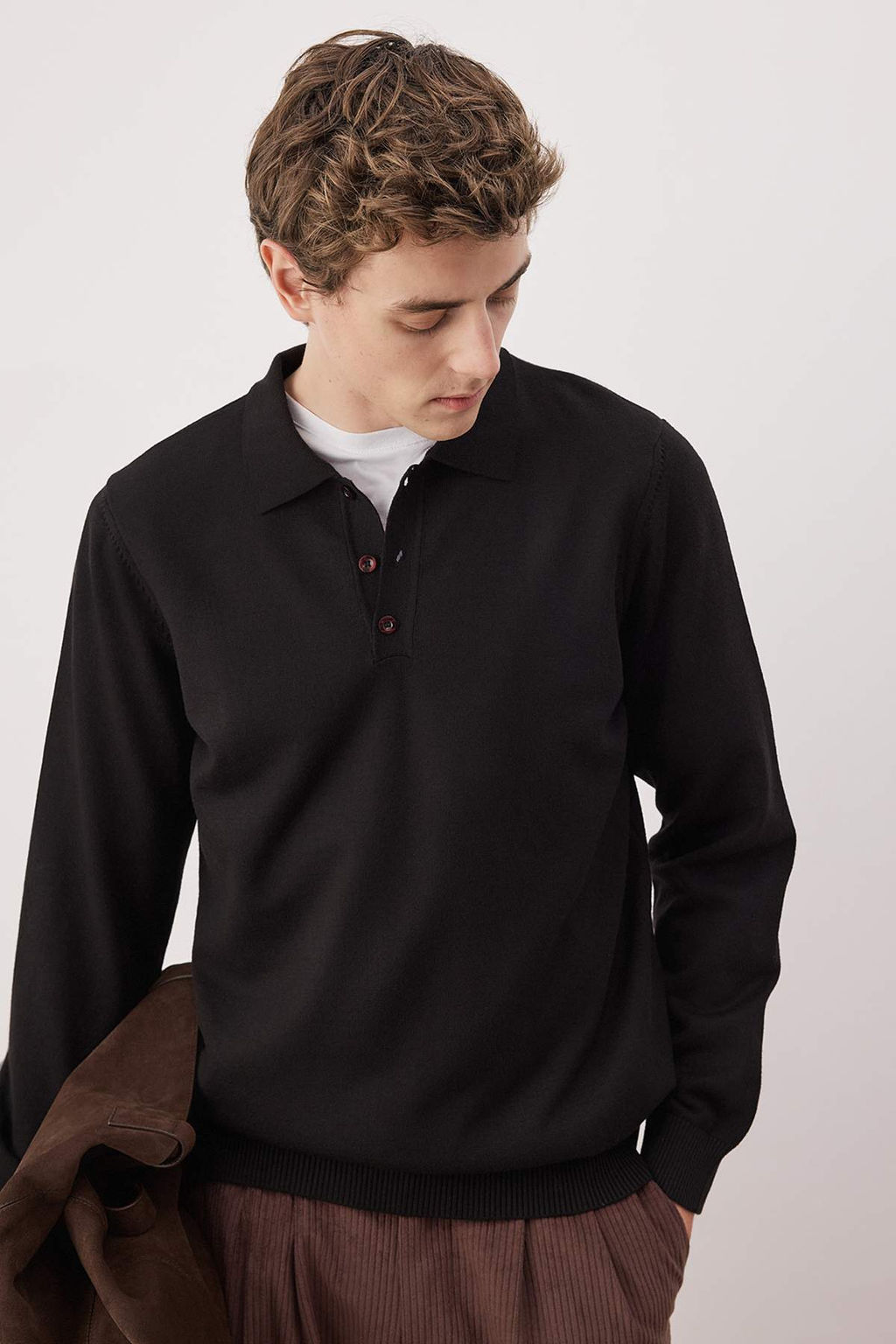 TRENDYOL MAN Lacivert Erkek Regular Polo Yaka Duz Triko Kazak TMNAW24KZ00067 - Trendyolmilla фото 29