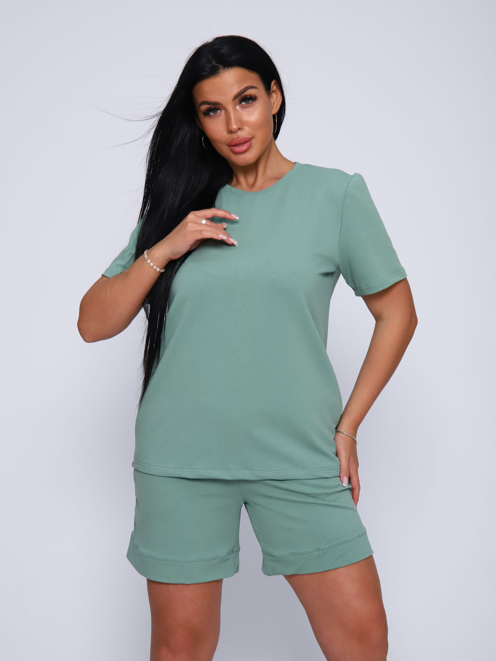 РАСПРОДАЖА Костюм (футболка+шорты)_913/оливковый - Ihomelux фото 5