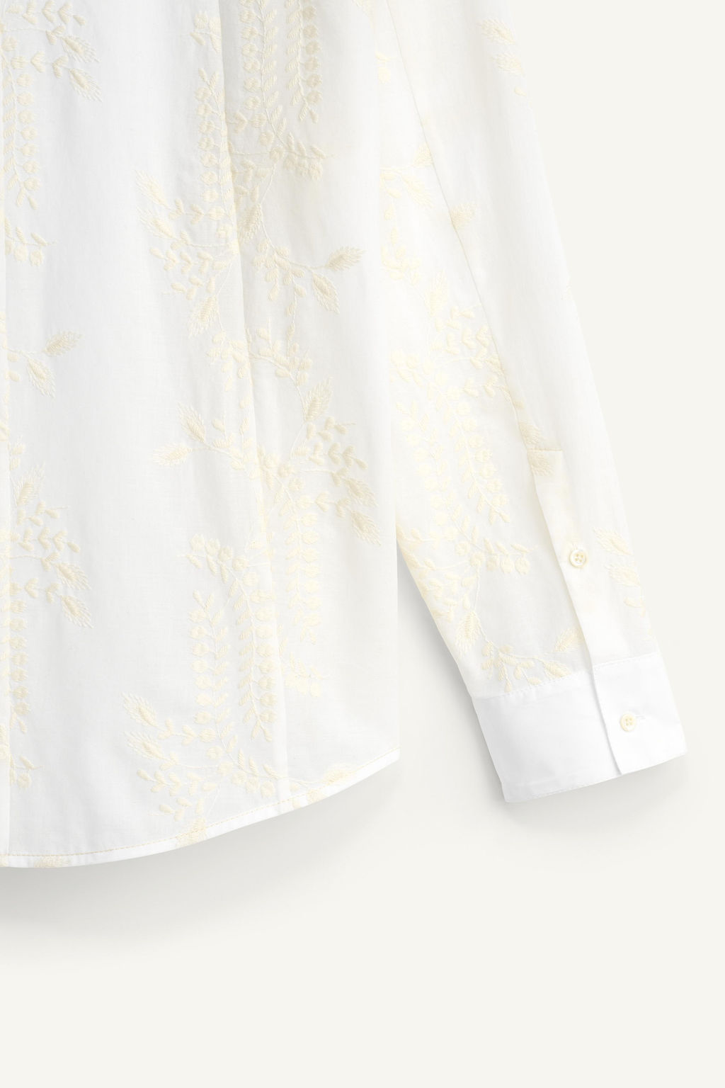 CAMISA RELAXED FIT BORDADOS / Crudo - Zara фото 8