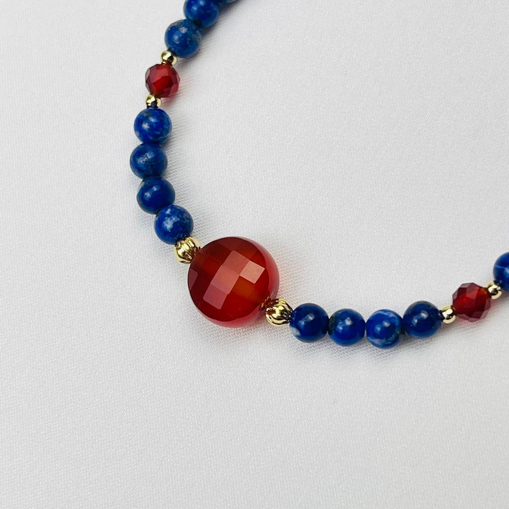 Браслет из Лазурита и Сердолика 18 см +