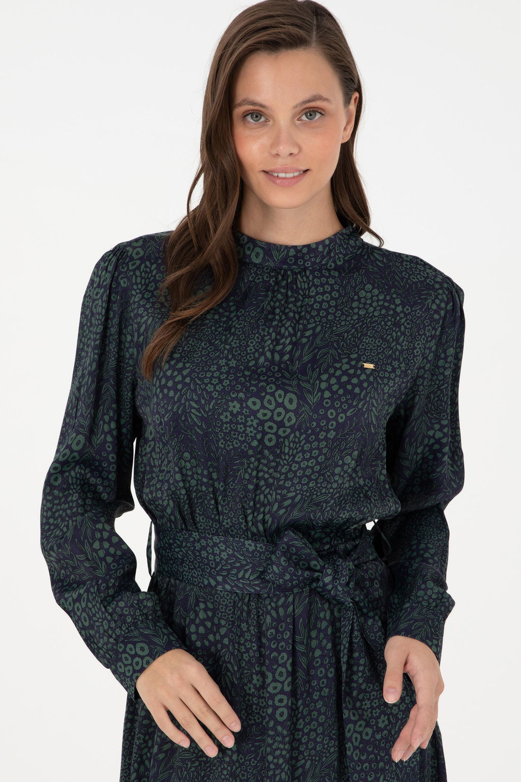 Женское темно-синее тканое платье Неожиданная скидка в корзине - U.s. polo assn фото 2