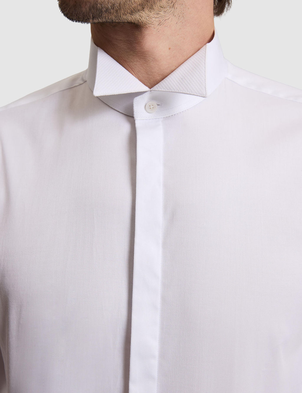Beyaz Slim Fit Pamuk Kar___ml_ Ata Yaka Smokin G_mlek
