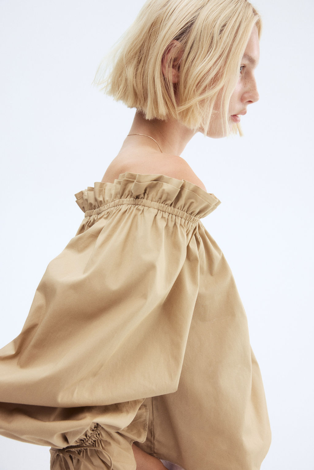 Blusa off-the-shoulder de popelina - H&m фото 3