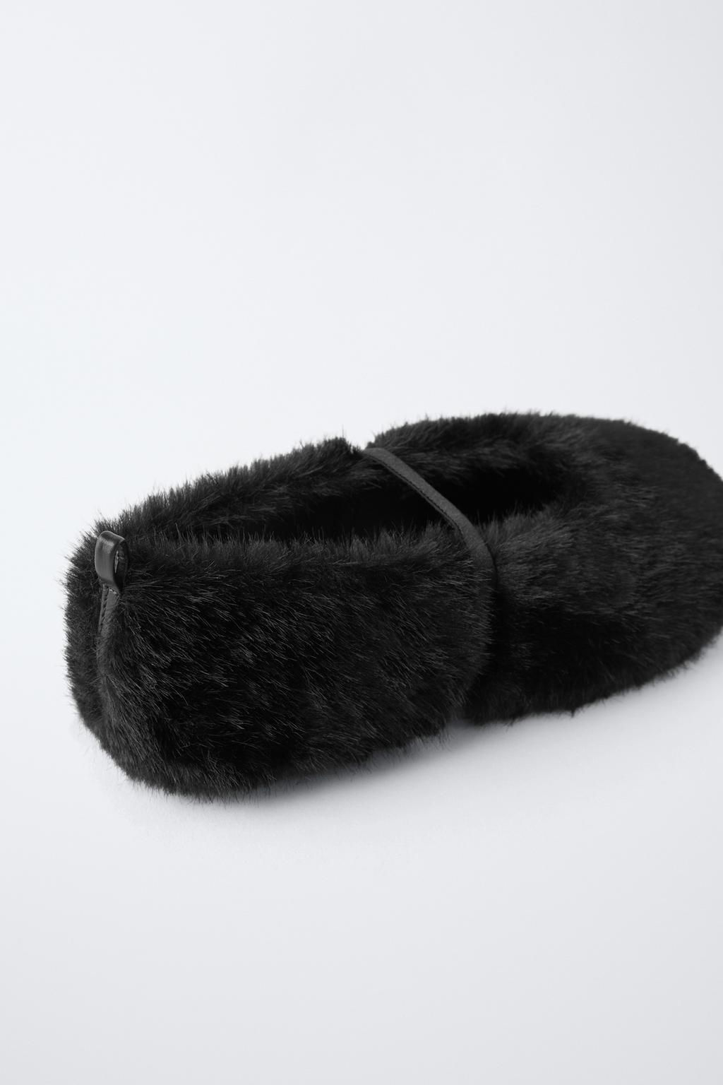 LIMITED EDITION FAUX FUR BALLET FLATS - Zara фото 5