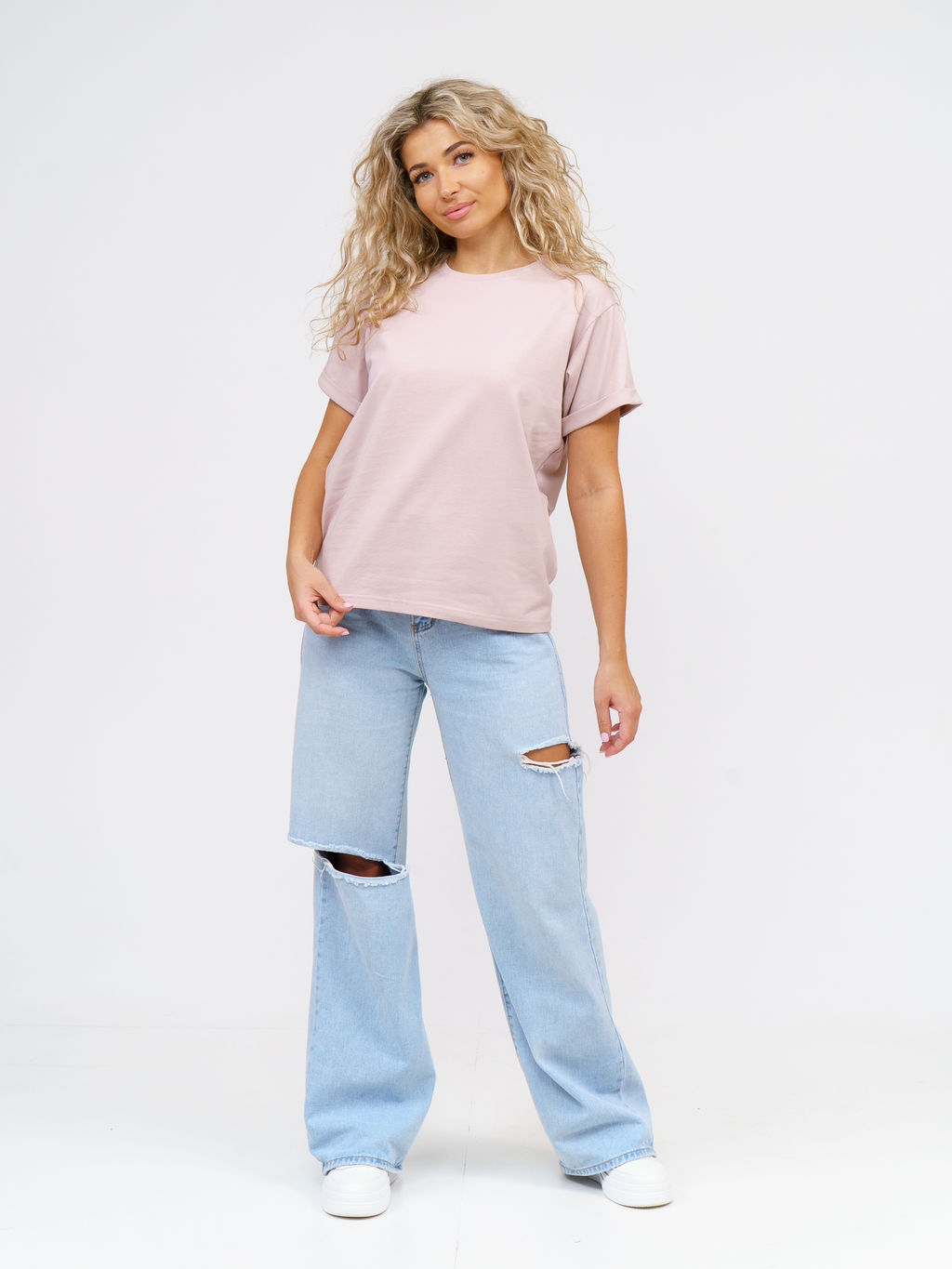 Футболка Хлопок 95%, лайкра 5% Классика аква - Ивассорти фото 21