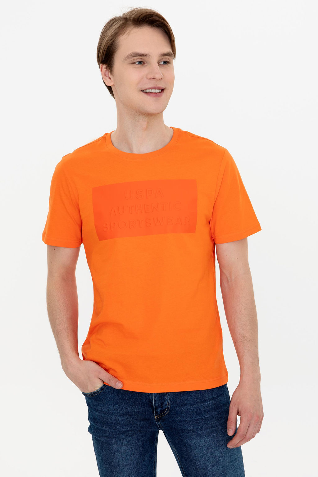 Erkek Turuncu Bisiklet Yaka Ti__rt