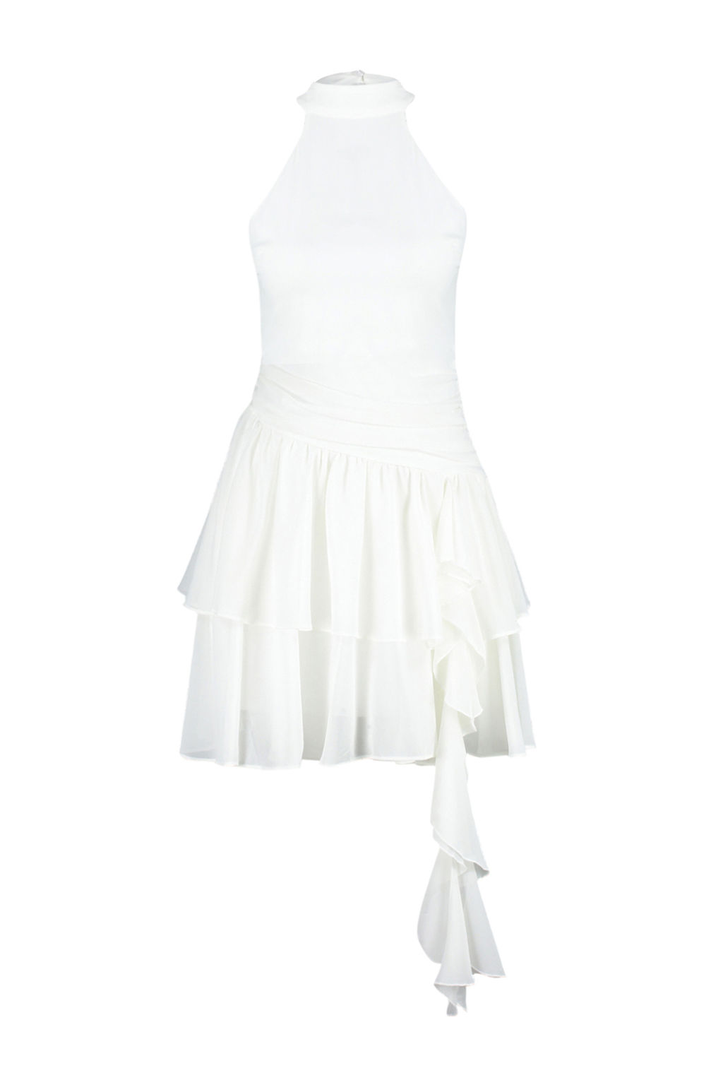 TRENDYOLMILLA Ac?k Mavi A-Kesim F?f?rl? Dokuma K?sa S?k Abiye Elbise TPRSS24EL00122  фото 16