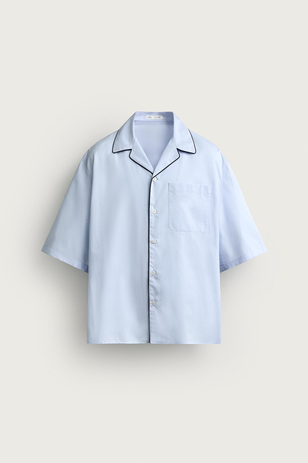 CAMISA RELAXED FIT VIVO CONTRASTE / Azul cielo - Zara фото 5