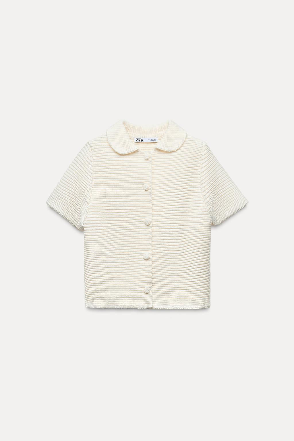 CHUNKY KNIT CARDIGAN WITH PETER PAN COLLAR - Zara фото 9