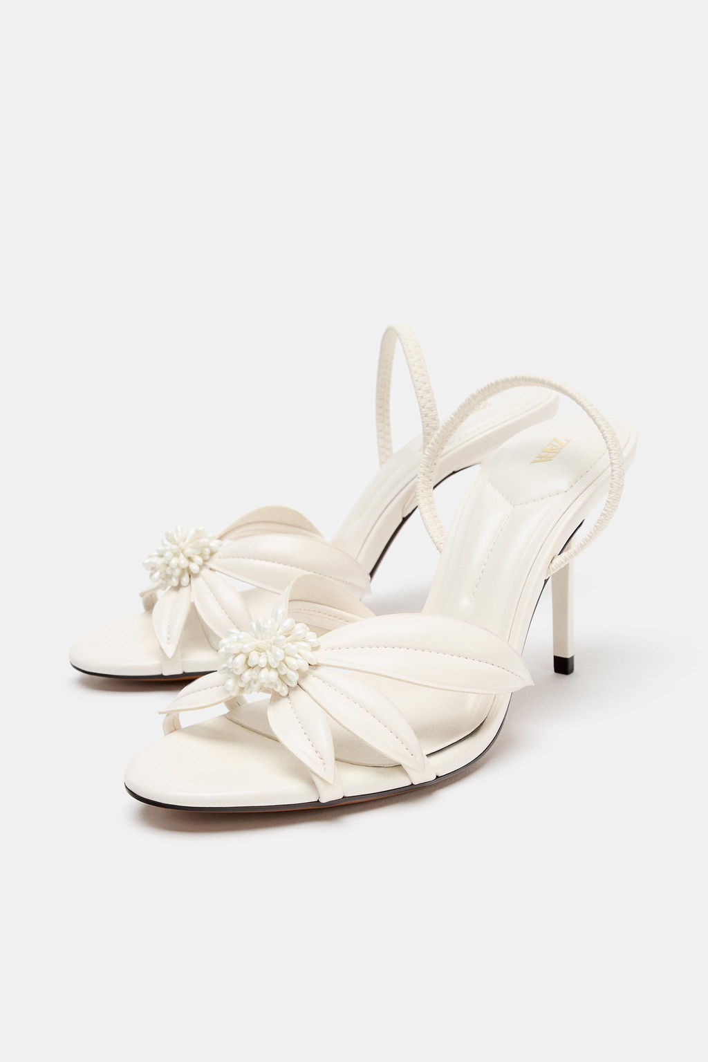 SANDALIA TAC?N DETALLE FLOR / Blanco - Zara фото 2