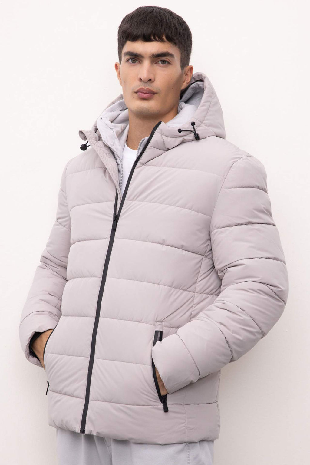 Su Itici Sisme Mont Slim Fit Dar Kesim Kapusonlu Fermuarl? Cepli Astarl - Defacto фото 2