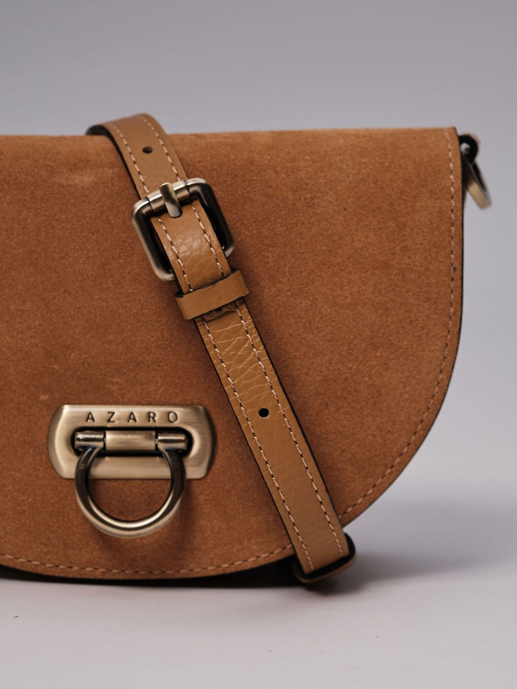 Сумка замшевая кросс-боди Azaro 31032 глина