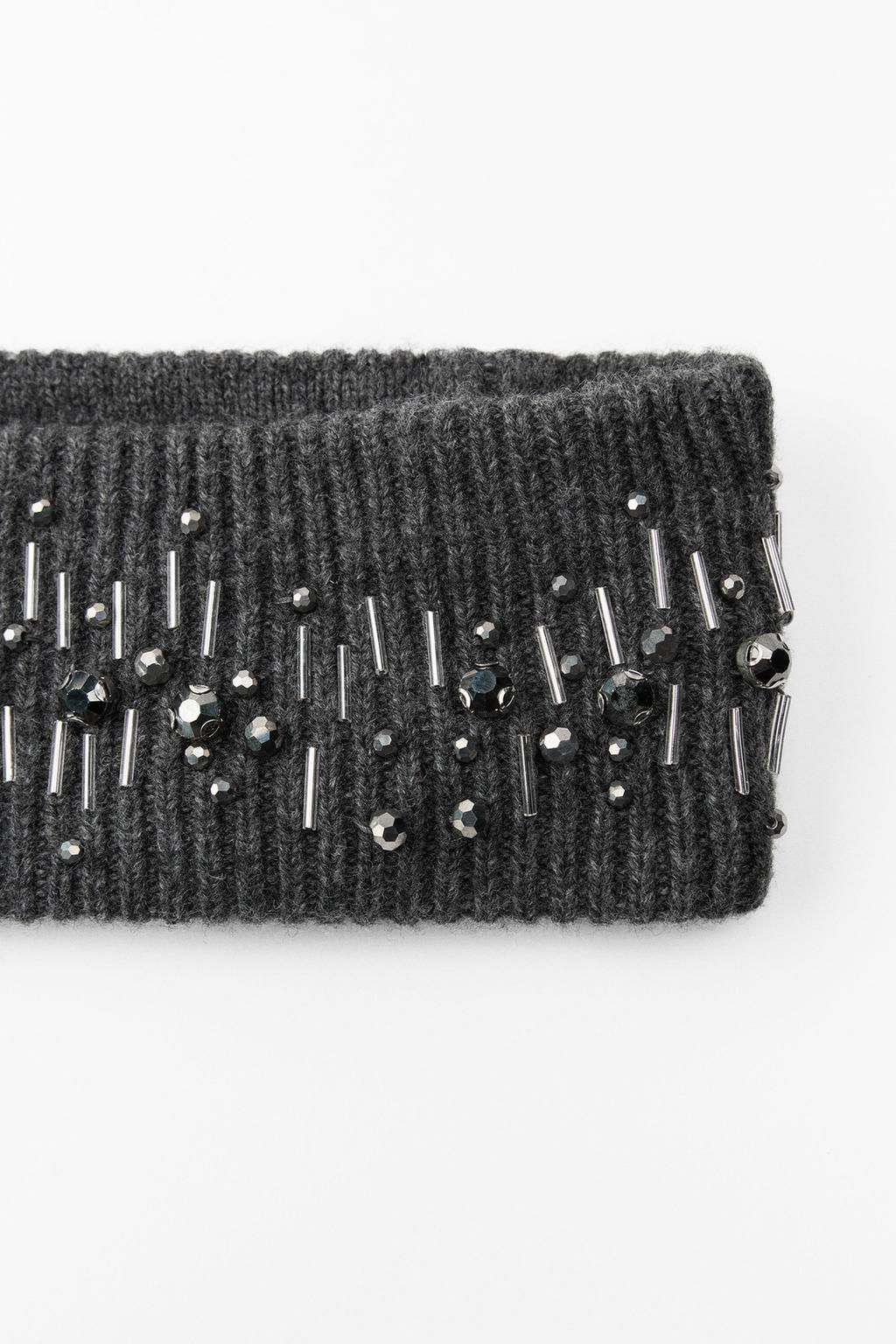 RHINESTONE AND BEAD KNIT HEADBAND - Zara фото 3