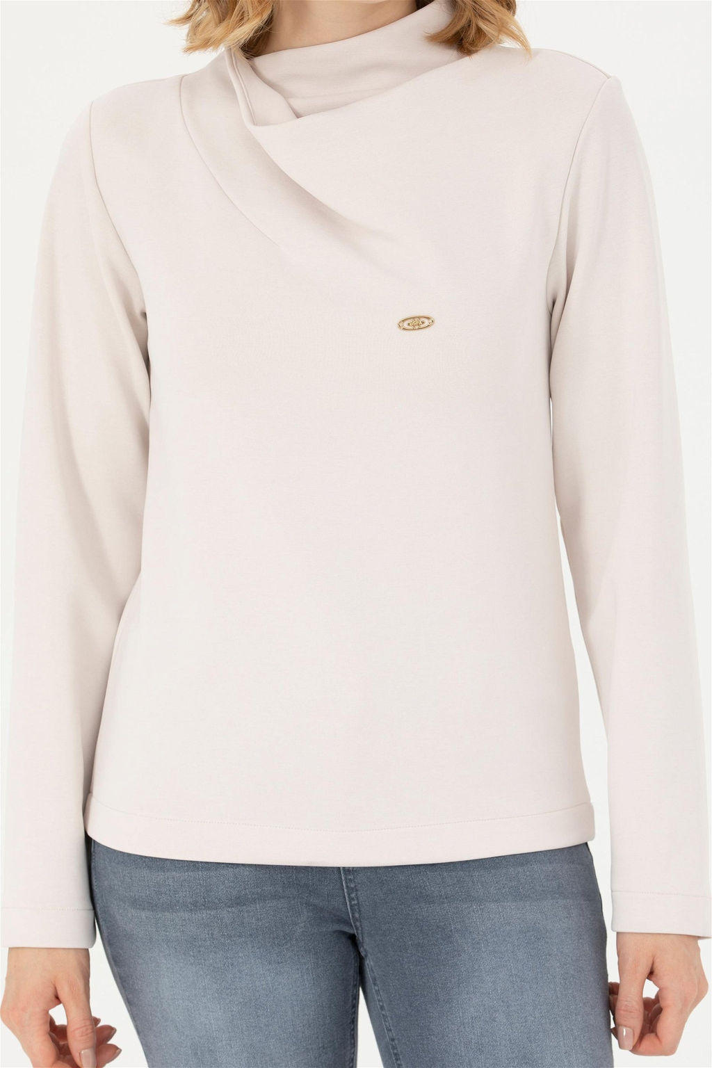 Женский свитшот с воротником-стойкой и камнем - U.s. polo assn фото 6