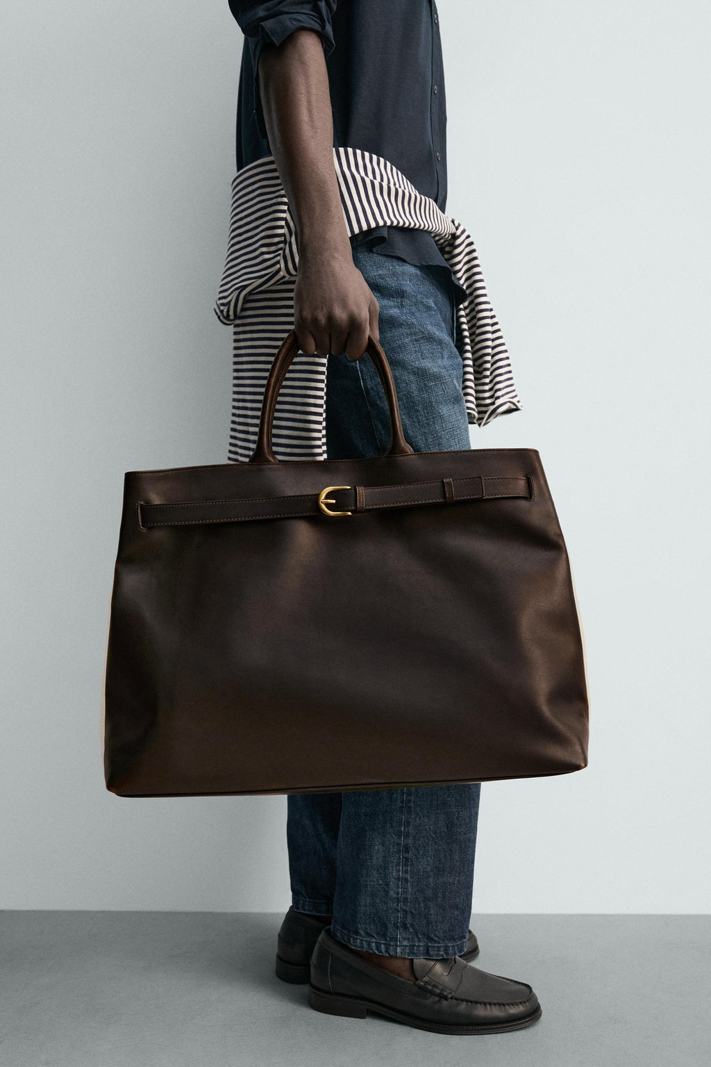 BOLSO DE MANO PIEL / Marr?n - Zara фото 3