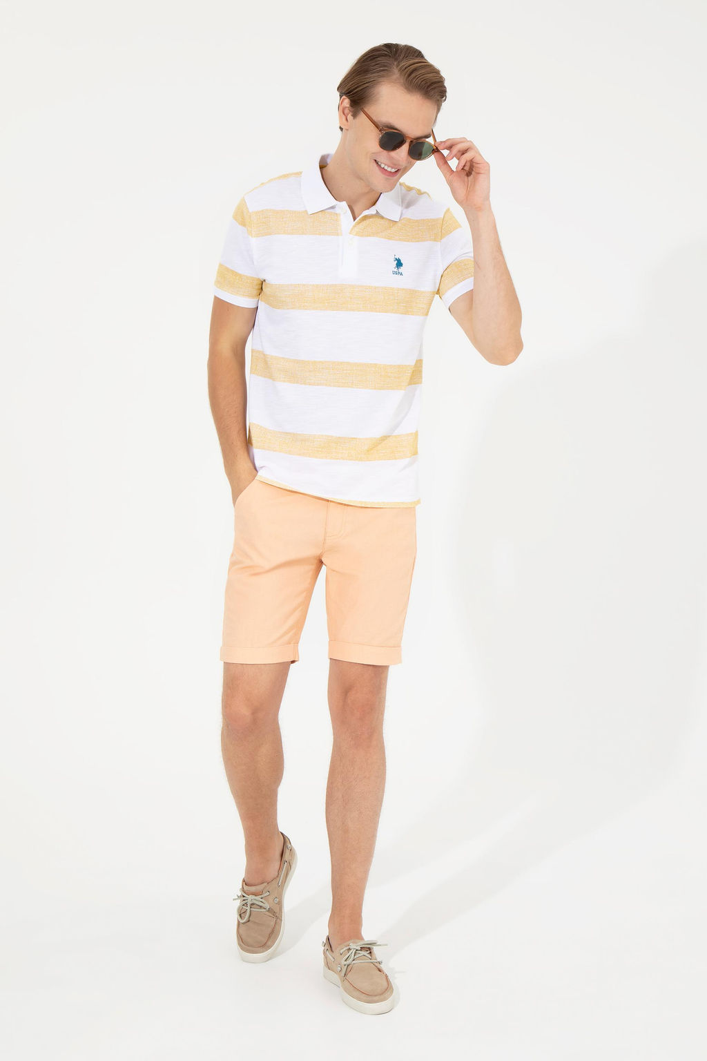 U. S. Polo Assn Мужские оранжевые тканые шорты - U.s. polo assn фото 15