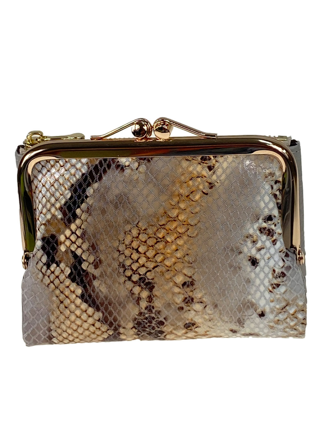 Женский кошелек с фермуаром из натуральной кожи, мультицвет - Greta фото 2