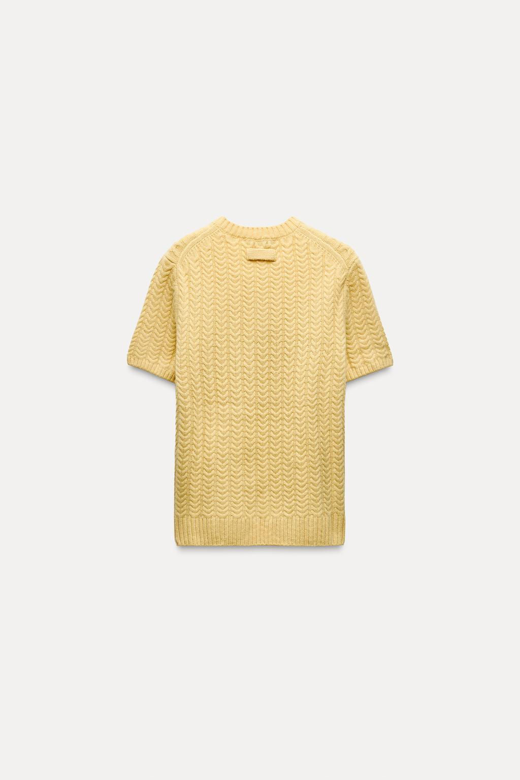 CABLE KNIT TOP 100% WOOL - Zara фото 7