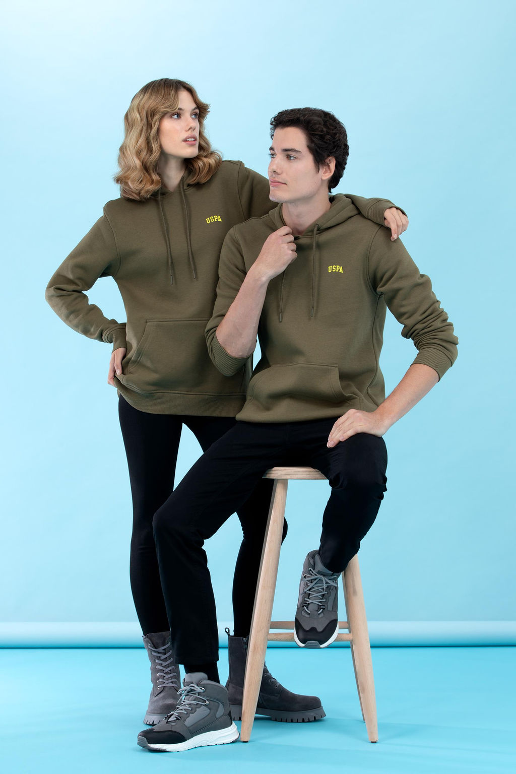 U. S. Polo Assn Базовый свитшот цвета хаки с капюшоном (унисекс) - U.s. polo assn фото 16