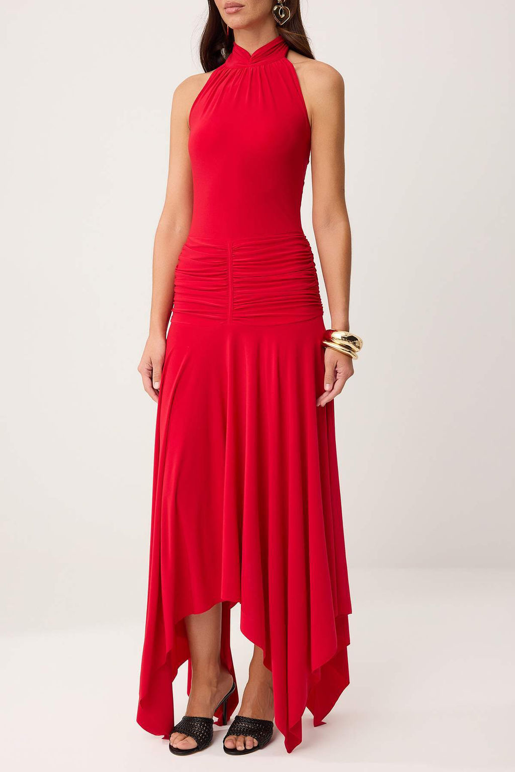 K?rm?z? Buzgu Detayl? Sandy Maxi Party&Abiye Elbise TPRSS26EL00130 - Trendyolmilla фото 4