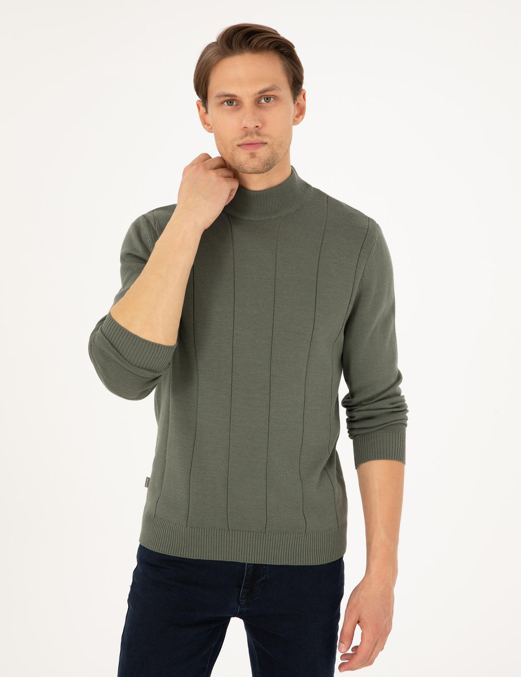 Duman Slim Fit Yar_m Bal_k__ Yaka Triko Kazak