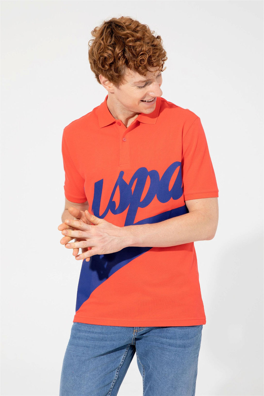 U. S. Polo Assn Мужская красная футболка с воротником-поло - U.s. polo assn фото 9