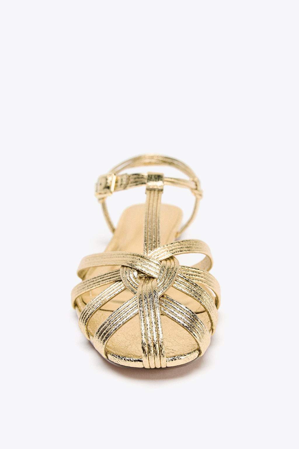 STRAPPY METALLIC-EFFECT CAGE SANDALS - Zara фото 14