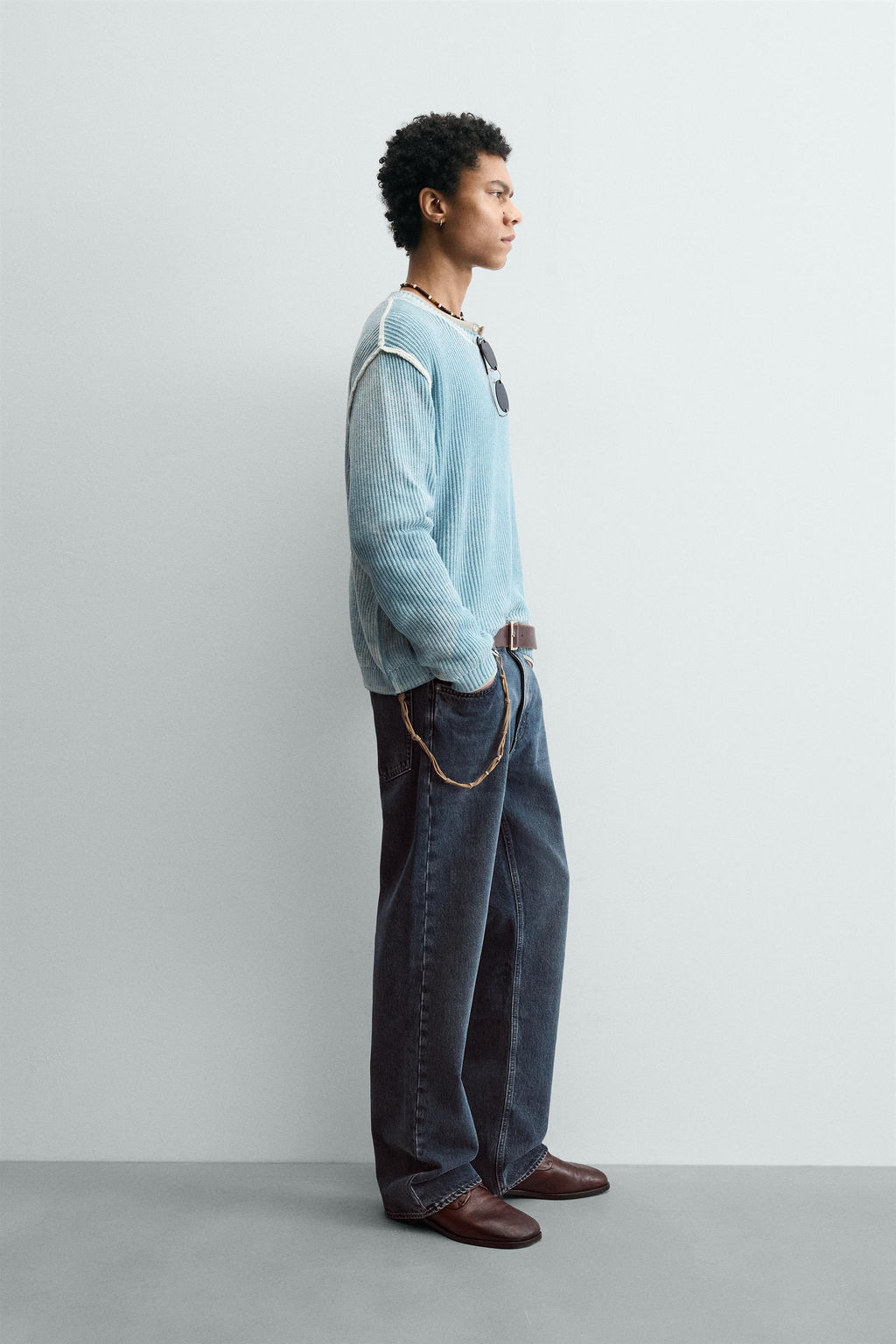 JERSEY REVERSIBLE RELAXED FIT / Azul claro - Zara фото 4