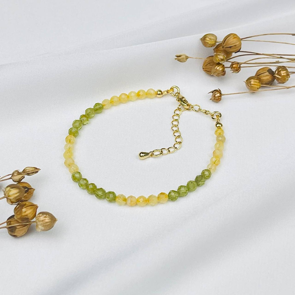 Браслет из Цитрина и Хризолита - Радуга самоцветов фото 2