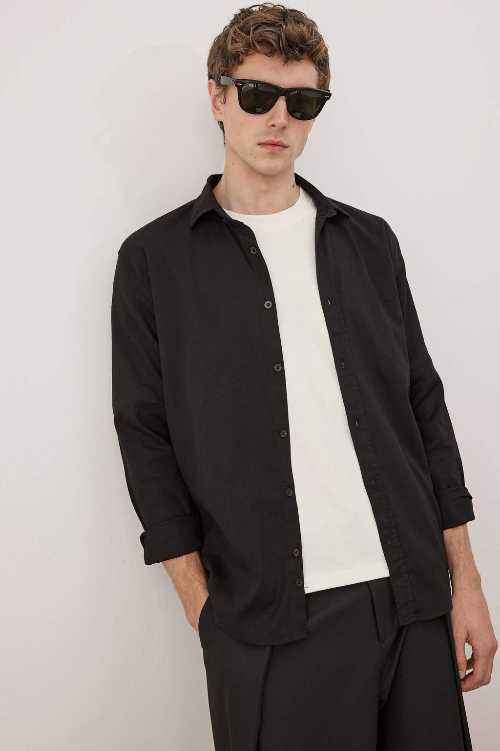 Siyah Regular Erkek Gomlek TMNAW26GO00015 - Trendyolmilla фото 15