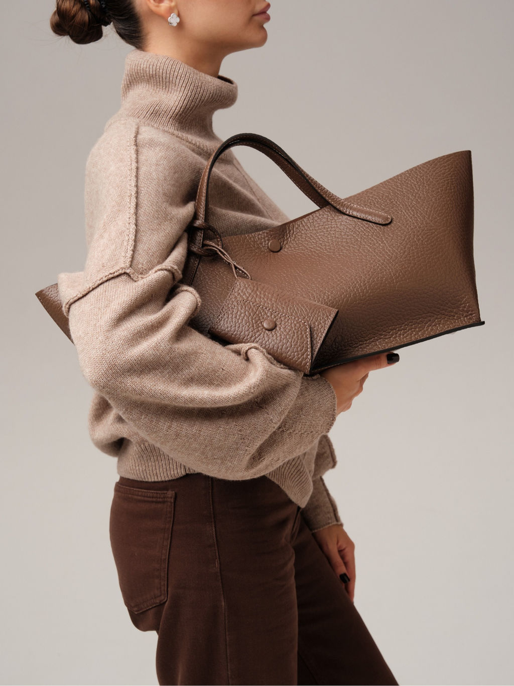 Женская кожаная сумка Dari DBR 31136 коричневый какао  фото 3