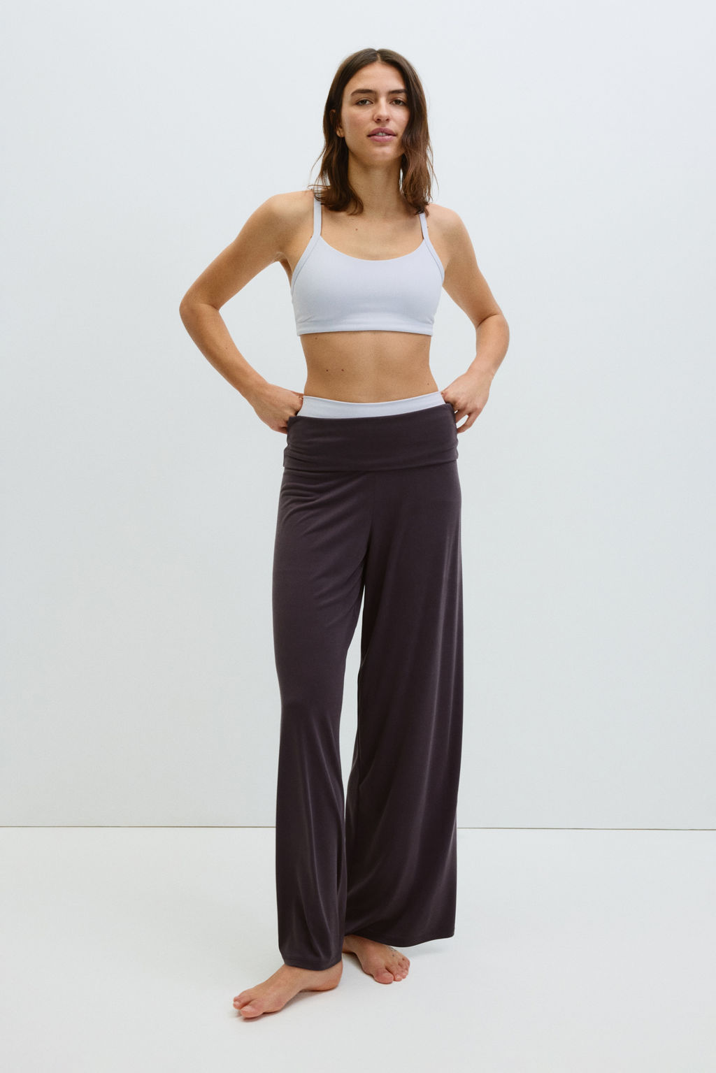 Pantal?n de yoga con cintura plegable - H&m фото 4